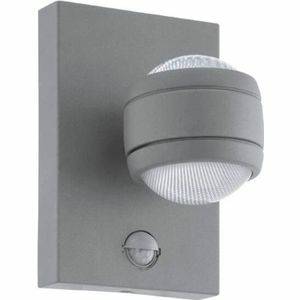 EGLO Sesimba 1 Buitenverlichting IP44 Wandlamp 2 Lichts Zilver Helder Sensorlampen Eglo